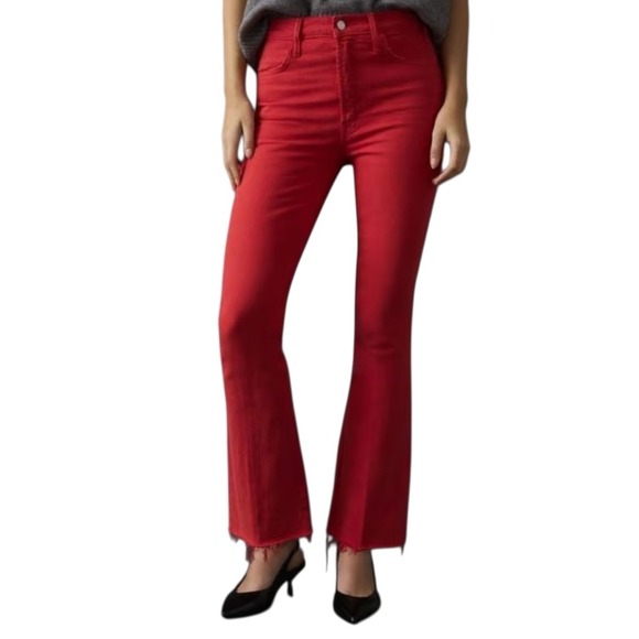 MOTHER Red Flare Jeans - Picture 3 of 16